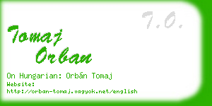 tomaj orban business card